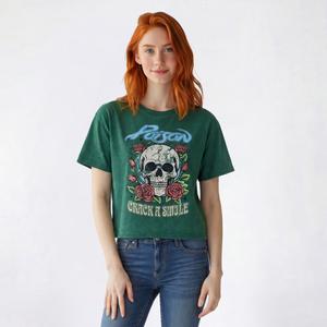 Juniors C-Life Poison Skull Cropped Tee